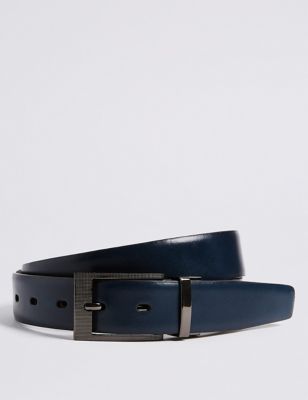 Leather Buckle Reversible Belt